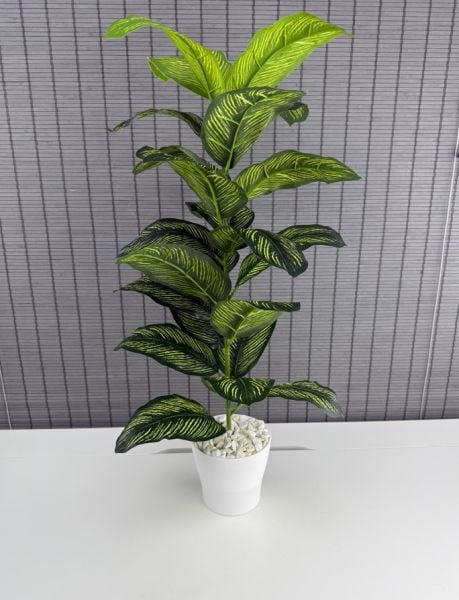 Bahçem Yapay Yapraklı Dua Çiçeği Plastik Saksılı 23 Yaprak 85cm