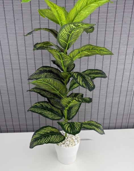 Bahçem Yapay Yapraklı Dua Çiçeği Plastik Saksılı 23 Yaprak 85cm
