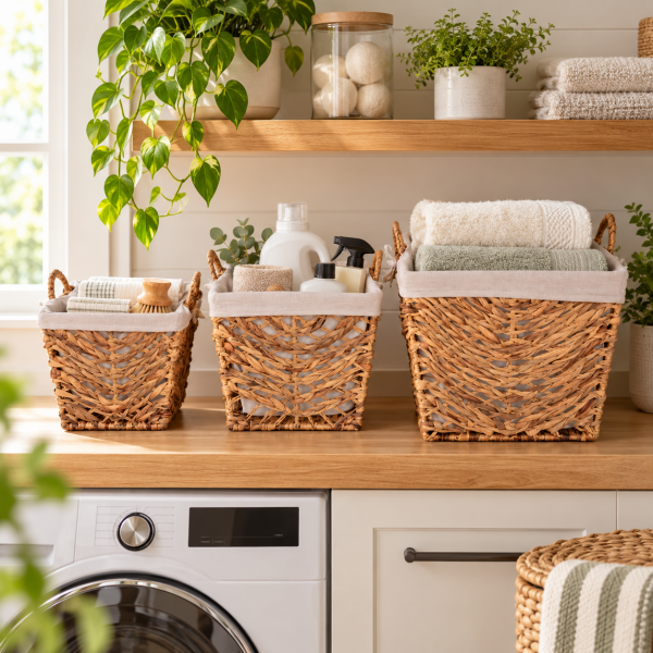 Bahçem Dekoratif Water Hyacinth Sepet 3'Lü Set