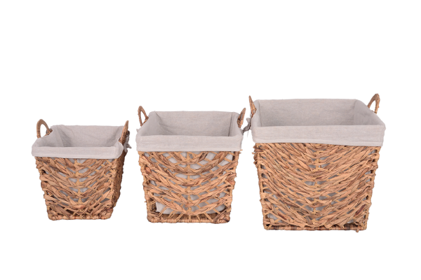 Bahçem Dekoratif Water Hyacinth Sepet 3'Lü Set