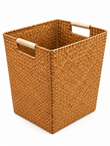 Bahçem Bambu Doğal Bambu Dikdörtgen Saklama Sepeti Dekoratif Düzenleyici Organizer 34×23×35 cm