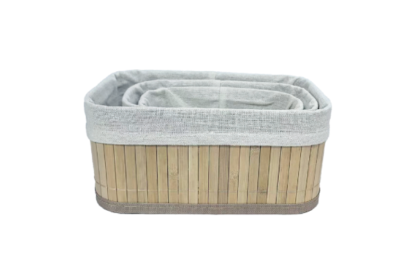 Bahçem Bambu Sepet Çok Amaçlı Organizer 3'lü Set