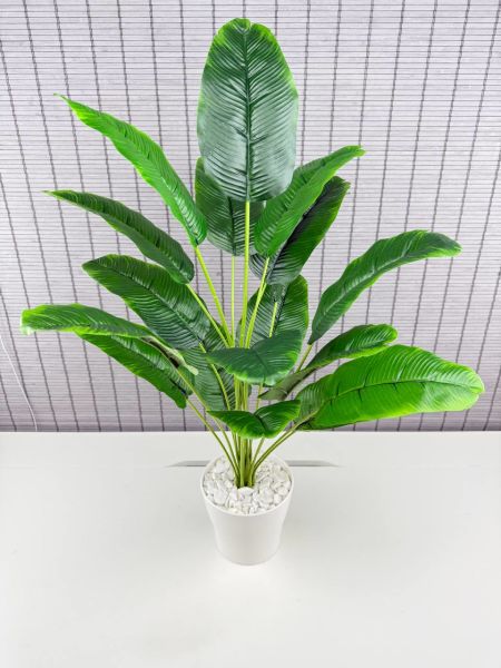 Bahçem Yapay Çiçek Starliçe Salon Çiçeği Beyaz Saksılı Yapay Bitki 18 Yapraklı 65 Cm