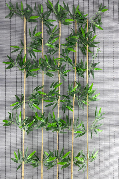 Yapay Yapraklı Dekoratif Bambu Çubuğu 150 cm 5 Adet