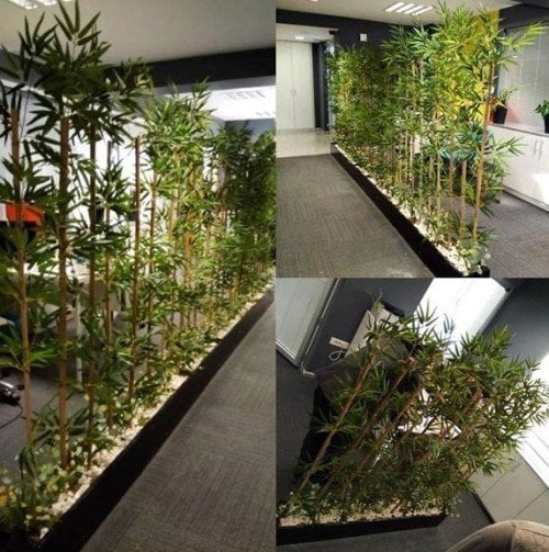 Yapay Yapraklı Dekoratif Bambu Çubuğu 180 cm 5 Adet