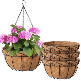 Coco Askılı Çiçeklik Doğal Hindistan Cevizi Lifi Dekoratif 1 Adet Balkon Bahçe Saksısı 32X31X50CM