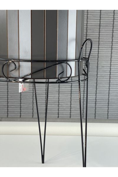Bahçem Dekoratif Ferforje Ayaklı Ahşap Saksı,Saksı Standı 25,5x50cm