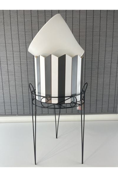 Bahçem Dekoratif Ferforje Ayaklı Ahşap Saksı,Saksı Standı 25,5x50cm