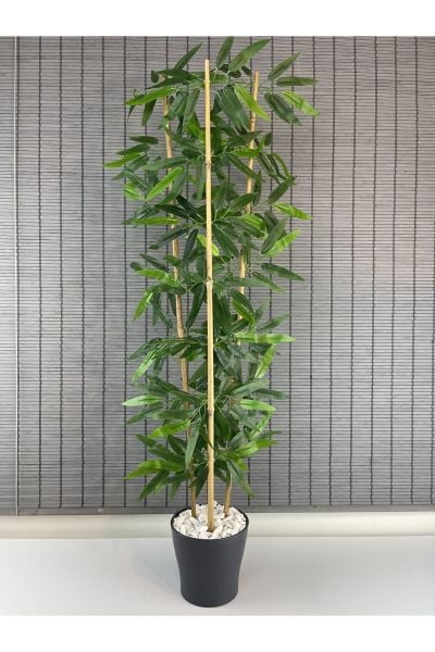 Dekoratif Yapay Yapraklı 3 Gövde Bambu Ağacı 110cm Yeni Ürün %100 Orjinal Bambu