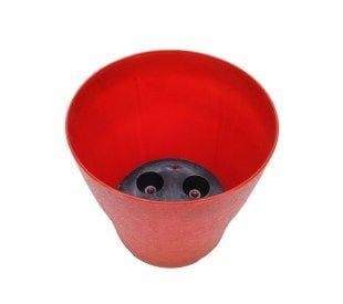Gardenya 26cm Plastik Saksı Bordo-Siyah 6 Adet